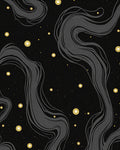 Dark Gray Flowing Stars Medallion Rug