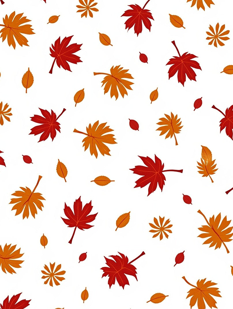 Autumn Red Orange Falling Leaves Rug
