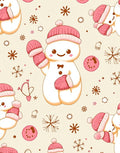 Charming Pink Snowman Winter Wonderland Rug