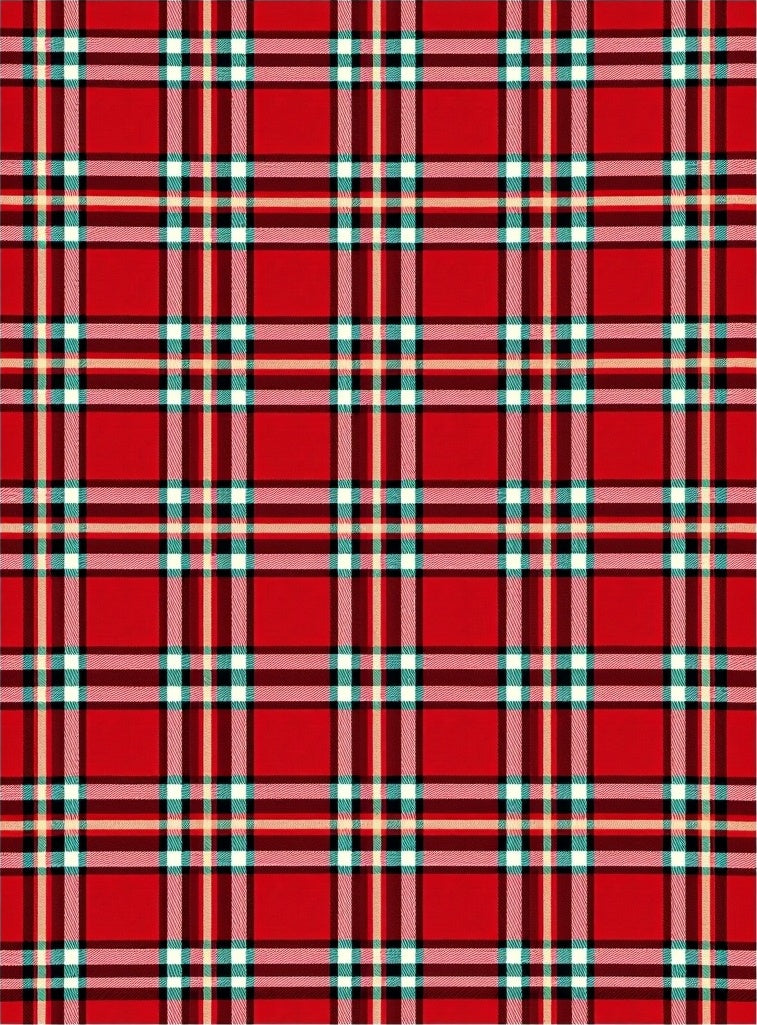 Classic Red Intersecting Plaid Rug