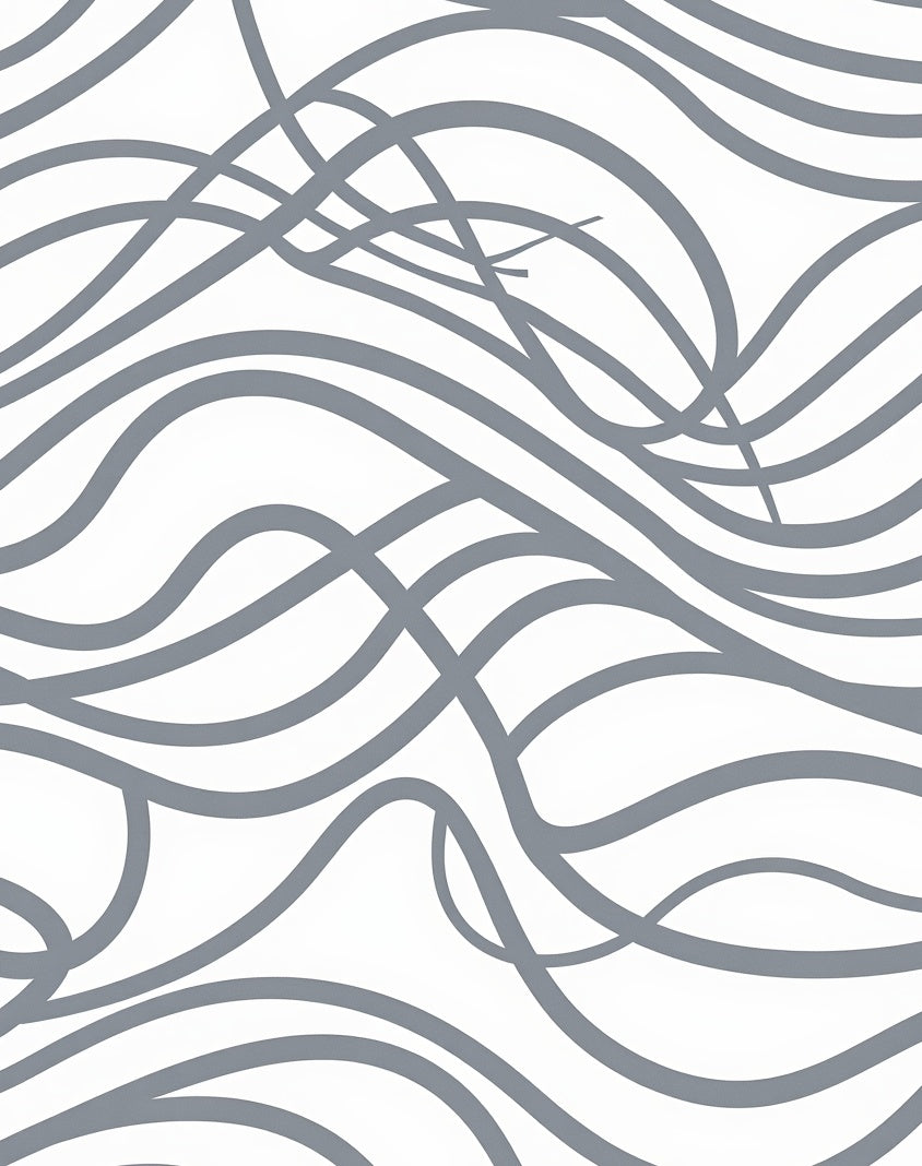 Gray Abstract Flowing Lines Rug