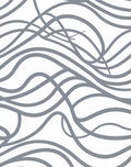 Gray Abstract Flowing Lines Rug