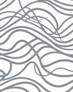 Gray Abstract Flowing Lines Rug