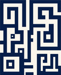 Classic Navy Geometric Labyrinth Rug