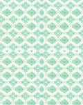 Pale Aqua Diamond Floral Medallion Rug