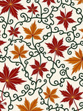 Red Orange Maple Leaf Swirls Rug