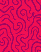 Vibrant Magenta Swirl Line Rug