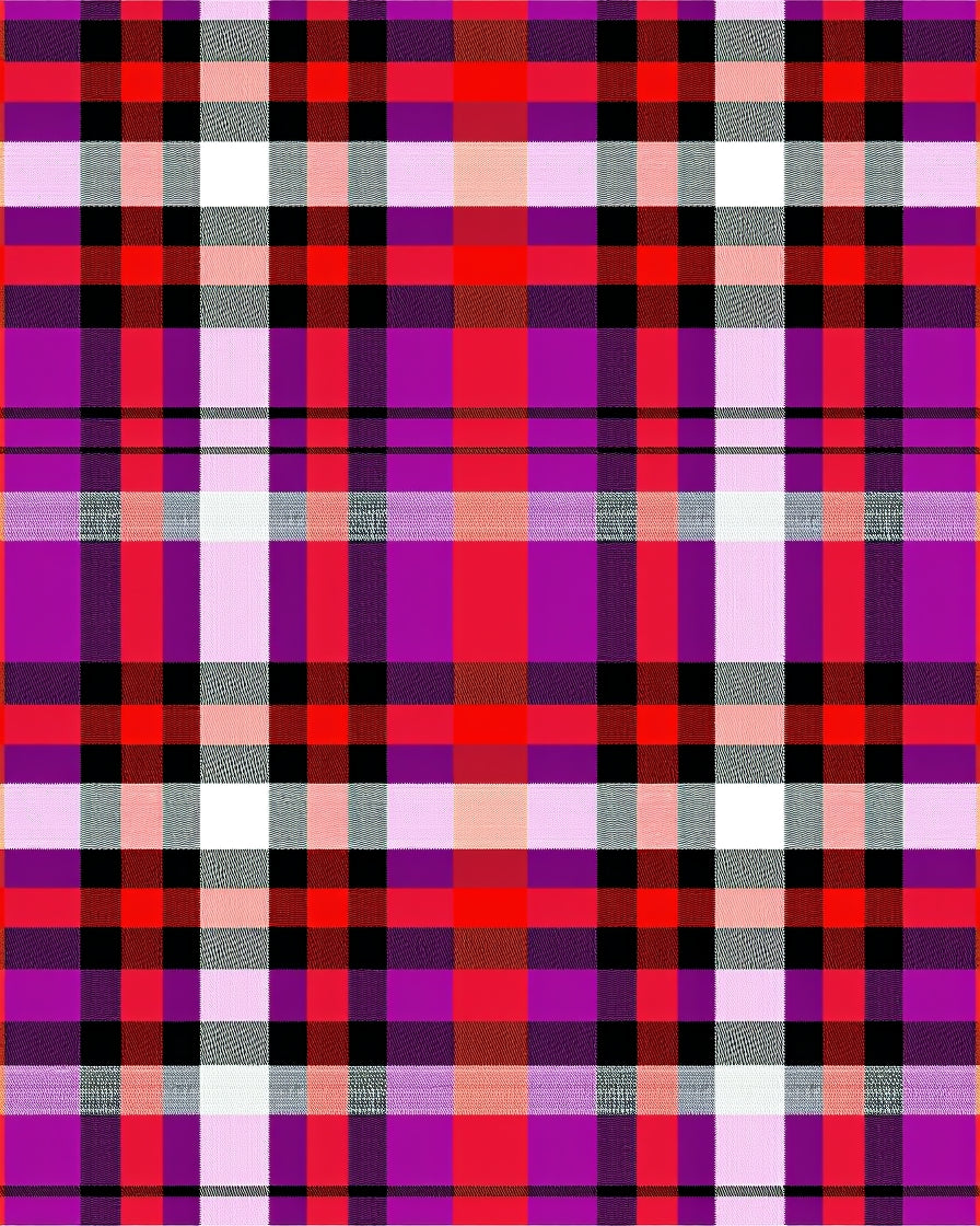 Vibrant Red Pink Plaid Squares Rug