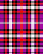 Vibrant Red Pink Plaid Squares Rug