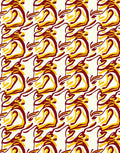 Crimson Yellow Swirl Abstraction Rug