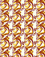 Crimson Yellow Swirl Abstraction Rug