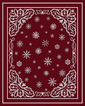 Deep Red Snowflake Medallion Border Rug