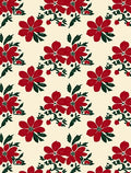 Crimson Floral Sprig Cream Rug