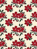 Crimson Floral Sprig Cream Rug