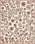 Crimson Vines with Snowflakes and Spirals Rug