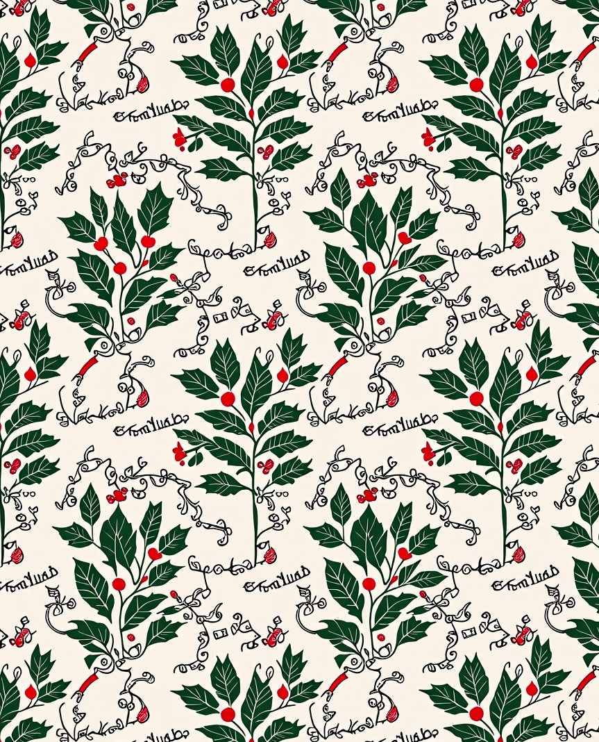 Spiced Holly Berry Vine Foliage Rug