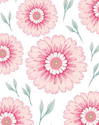 Pink Floral Daisy Meadow Rug