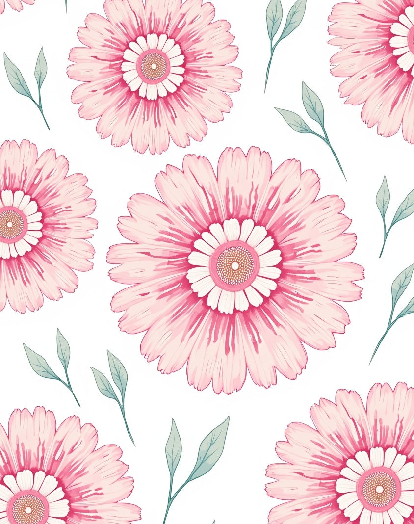 Pink Floral Daisy Meadow Rug
