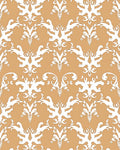 White Ornate Scrollwork Damask Rug
