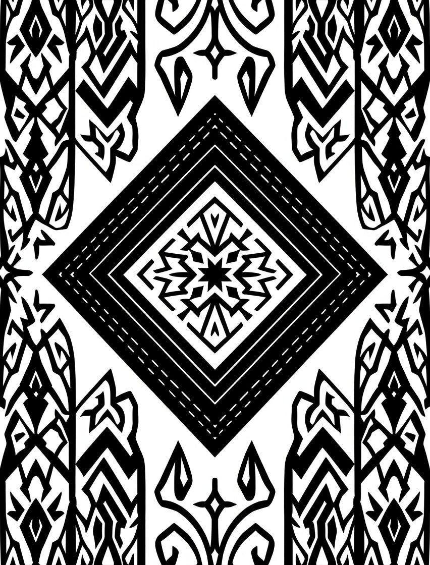 Monochromatic Geometric Diamond Abstract Rug