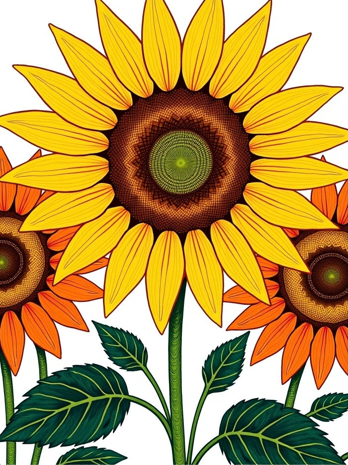 Vibrant Yellow Sunflower Garden Artwork Rug
