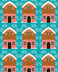 Whimsical Gingerbread Houses Teal Rug