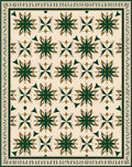 Green Gold Blossom Square Layout Rug