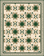 Green Gold Blossom Square Layout Rug