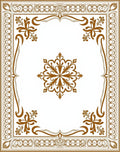 Brown Ornate Floral Medallion Border Rug