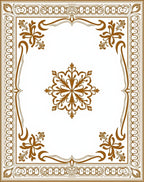 Brown Ornate Floral Medallion Border Rug