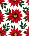 Red Poinsettia Floral Botanical Rug