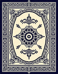 Deep Navy Floral Medallion Frames Rug