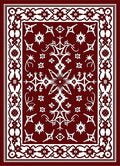 Deep Red White Floral Medallion Traditional Rug