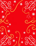 Crimson Red White Yellow Swirls Stars Rug
