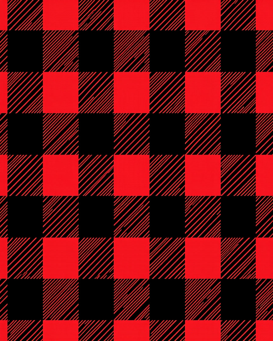 Classic Red Black Buffalo Check Grid Rug