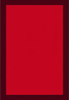 Bold Red Bordered Square Rug