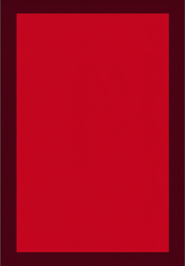 Bold Red Bordered Square Rug