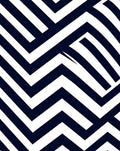 Navy White Interlocking Chevron Rug