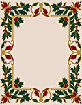 Crimson Holly Leaf Golden Border Rug