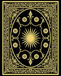 Gold Sun Floral Oval Frame Rug