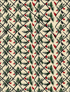 Black Lattice Emerald Pine Berry Accents Rug