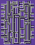 Bold Purple Geometric Maze Rug