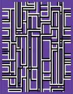 Bold Purple Geometric Maze Rug