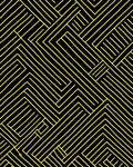 Golden Black Geometric Interlocking Lines Rug