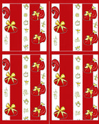 Red White Gold Gift Stripe Rug