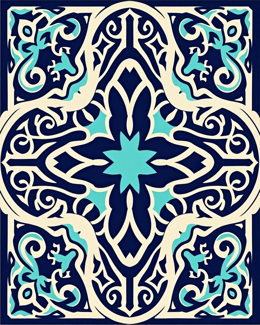 Navajo Blue Medallion Arabesque Rug