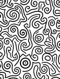 Black White Whimsical Swirl Abstract Rug