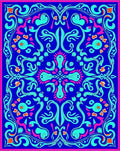 Vibrant Teal Pink Royal Mandala Rug