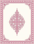 Ornate Magenta Filigree Medallion Frame Rug