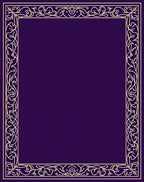 Deep Purple Floral Vine Border Rug